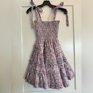 Hill House Home Ribbon Charlotte Nap Dress in Pink Basketweave Vine size XS